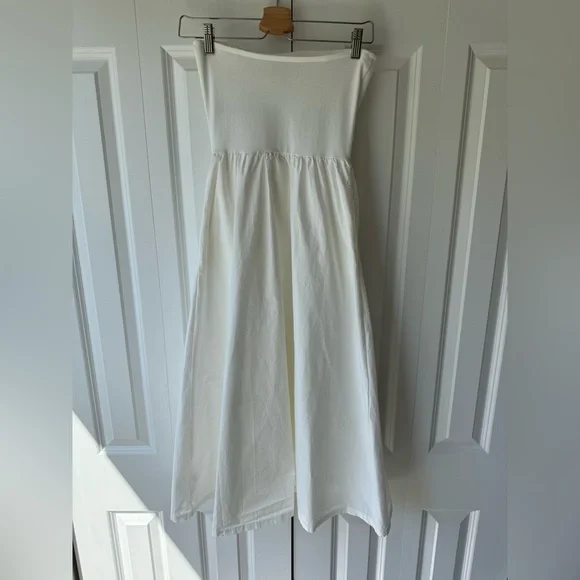GAP Mixed Media Midi Dress Off White - Picture 6 of 9